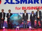 Direktur & Chief Enterprise Strategic Relationship Officer XLSMART, Andrijanto Muljono, Chairman Sinar Mas Telecommunication & Technology, Franky Oesman Widjaja, Presiden Komisaris XLSMART, Arsyad Rasyid, Komisaris XLSMART, Retno Marsudi dan Presiden Direktur & CEO XLSMART, Rajeev Sethi dalam acara opening ceremony BRAVO 500 SUMMIT di Ritz Carlton Hotel Pacific Place, Jakarta. Rabu (24/7/2025).