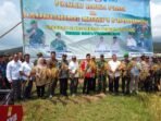 Kodim 0601 bersama DPKP Pandeglang hadiri kegiatan panen raya padi di wilayah Kecamatan Carita.