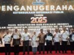 Pemkab Lebak saat menerima Penganugrahan Keterbukaan Informasi Publik