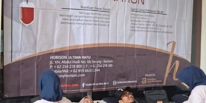 Kegiatan Donor Darah yang berlangsung di Horison Uiltima Ratu Serang, Jumat (15/5/2026).